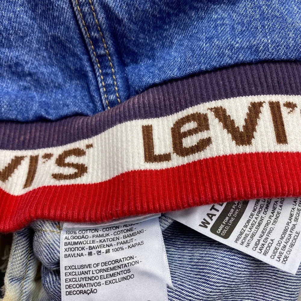 Levis Distressed Ombre Tie Dye Denim Trucker Jacket Custom Bleached Safety Pin L